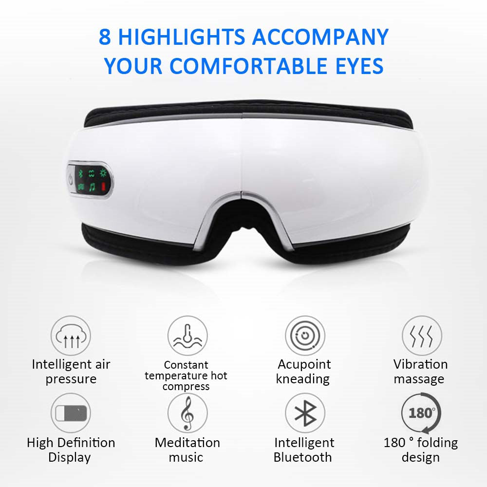 Smart Heated Eye Massager — Air Pressure, Vibration & Heat Therapy